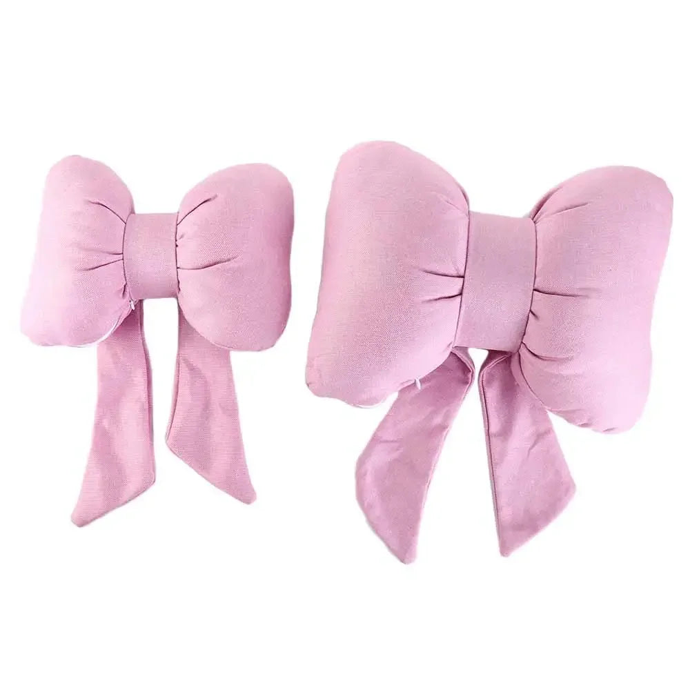 Comforelax Cute Ribbon Bow Car Neck Pillow Comfortable Neck Rest Cushion Simple Adjustable Auto Cotton Headrest