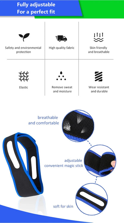 ComfoRelax Anti-Snoring Chin Strap Helps Close Mouth Reduce Snoring Breath Through Nose Better Sleep No Snore Stop Snore Tool