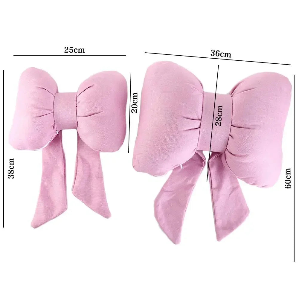 Comforelax Cute Ribbon Bow Car Neck Pillow Comfortable Neck Rest Cushion Simple Adjustable Auto Cotton Headrest