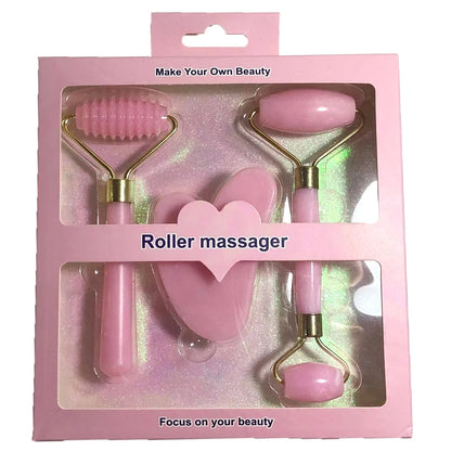 ComfoRelax 3pcs Set Resin Roller Massager for Face Body Gua Sha NotJade Stone Face Care Roller Facial Massager Beauty Health Skin Care Tool