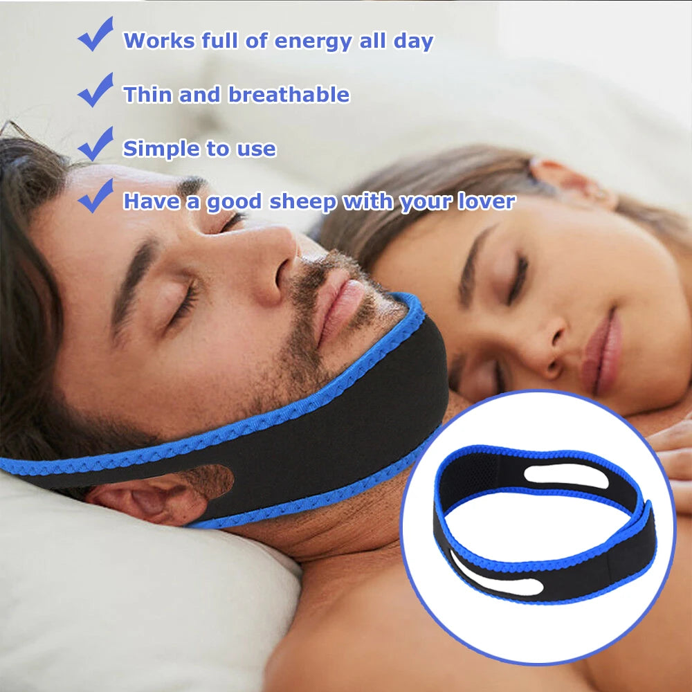 ComfoRelax Anti-Snoring Chin Strap Helps Close Mouth Reduce Snoring Breath Through Nose Better Sleep No Snore Stop Snore Tool