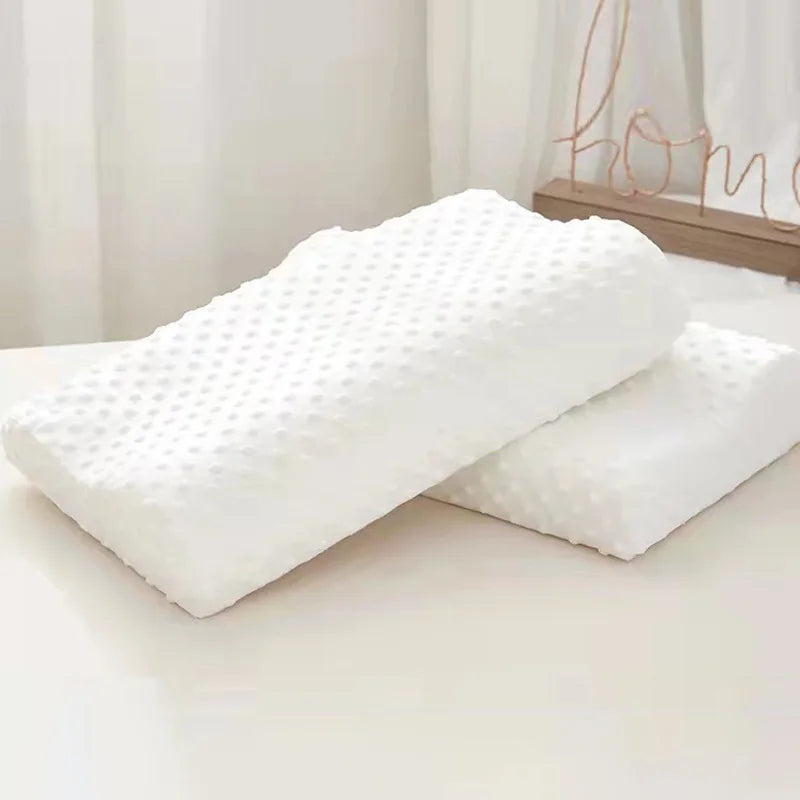 Comforelax 1PC 30x50cm Latex Memory Pillow With Cover White Massage Orthopedic Slow Rebound Relax Protector Sleeping Replacement Supplies