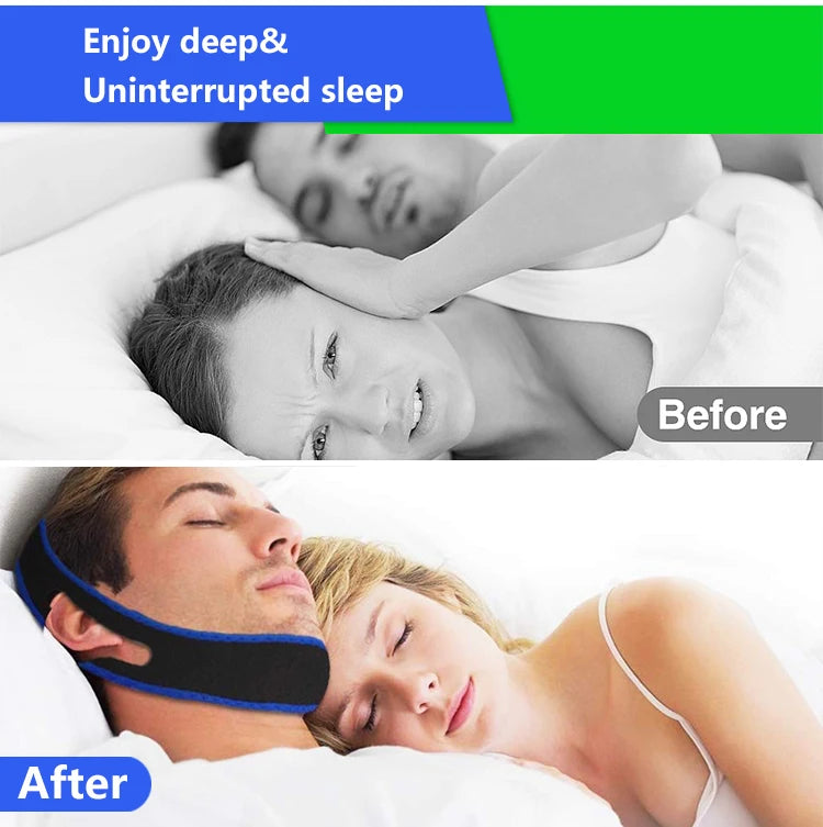 ComfoRelax Anti-Snoring Chin Strap Helps Close Mouth Reduce Snoring Breath Through Nose Better Sleep No Snore Stop Snore Tool