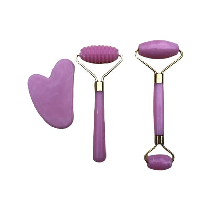 ComfoRelax 3pcs Set Resin Roller Massager for Face Body Gua Sha NotJade Stone Face Care Roller Facial Massager Beauty Health Skin Care Tool