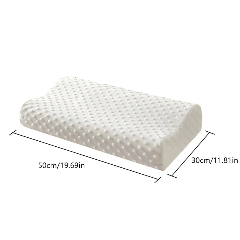 Comforelax 1PC 30x50cm Latex Memory Pillow With Cover White Massage Orthopedic Slow Rebound Relax Protector Sleeping Replacement Supplies