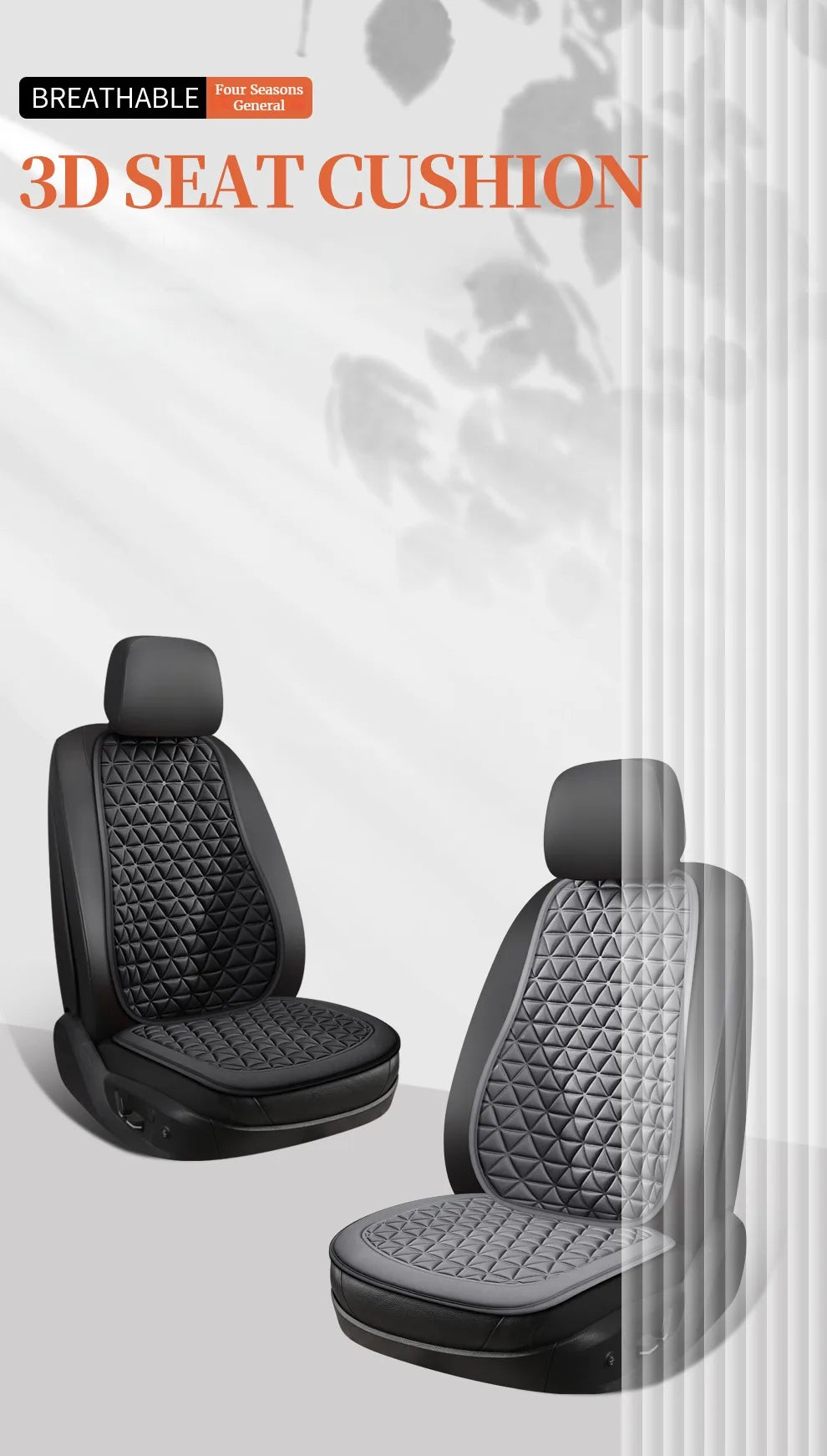 ComfoRelax 3D Suspended  Car Seat Cushion,  Seat Cover With Embossed Pattern  Four Seasons General Fit for Most Cars