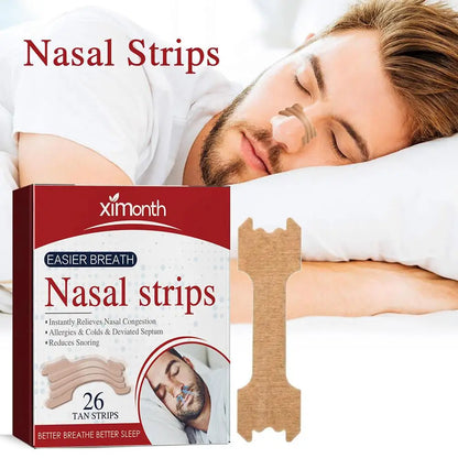 ComfoRelax 26 pcs Stop Snoring Nasal Strips Improve Sleep Reduce Snoring Relieve Nasal Congestion Due To Colds & Allergies